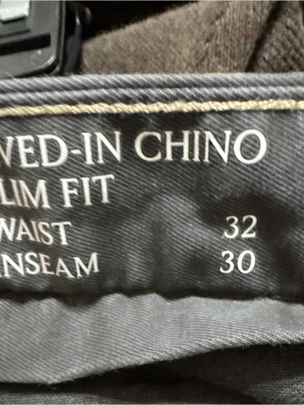 Banana Republic Men's Lived In Chino Slim Fit Dark Gray 32W 30L
